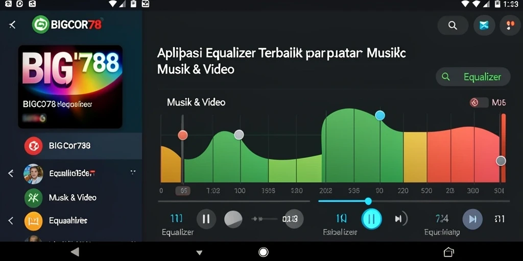 Antarmuka pengguna <strong>BIGCOR78</strong> yang intuitif dengan pengaturan equalizer yang mudah diakses.
