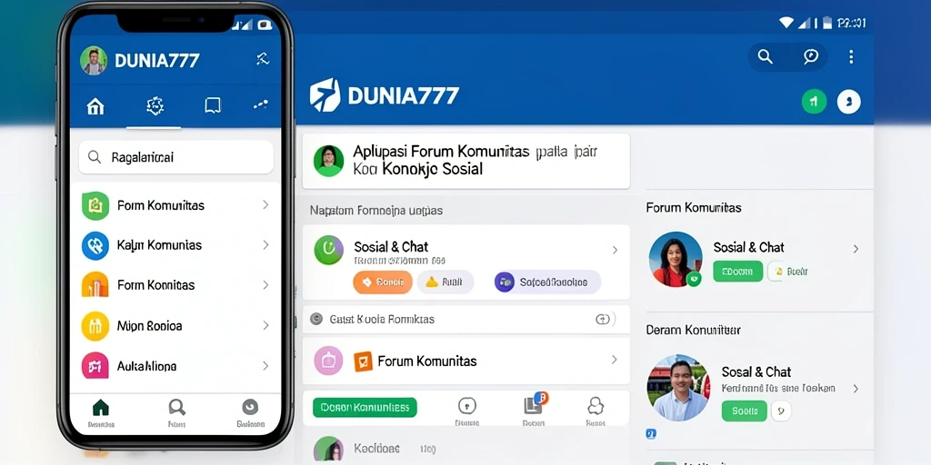 Tampilan antarmuka DUNIA777 yang ramah pengguna untuk Forum Komunitas.
