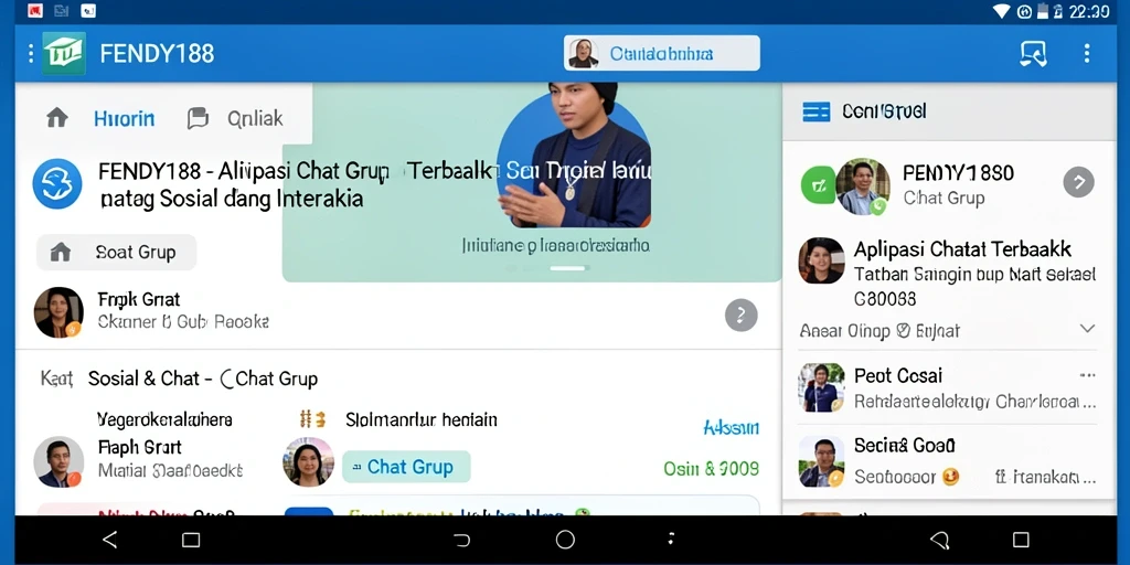 Tampilan antarmuka pengguna FENDY188 dengan fungsi Chat Grup yang menarik.