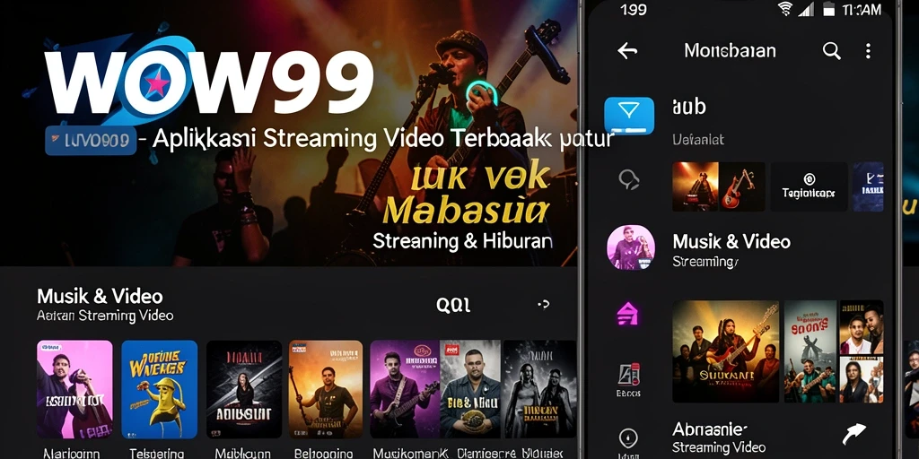 Tampilan antarmuka WOW99 yang menarik dan fungsional untuk Streaming Video.